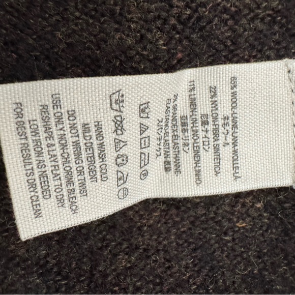 Free People Brown Wool Fringe Boho Western V-Neck Sweater Size S Oversized - Picture 5 of 5